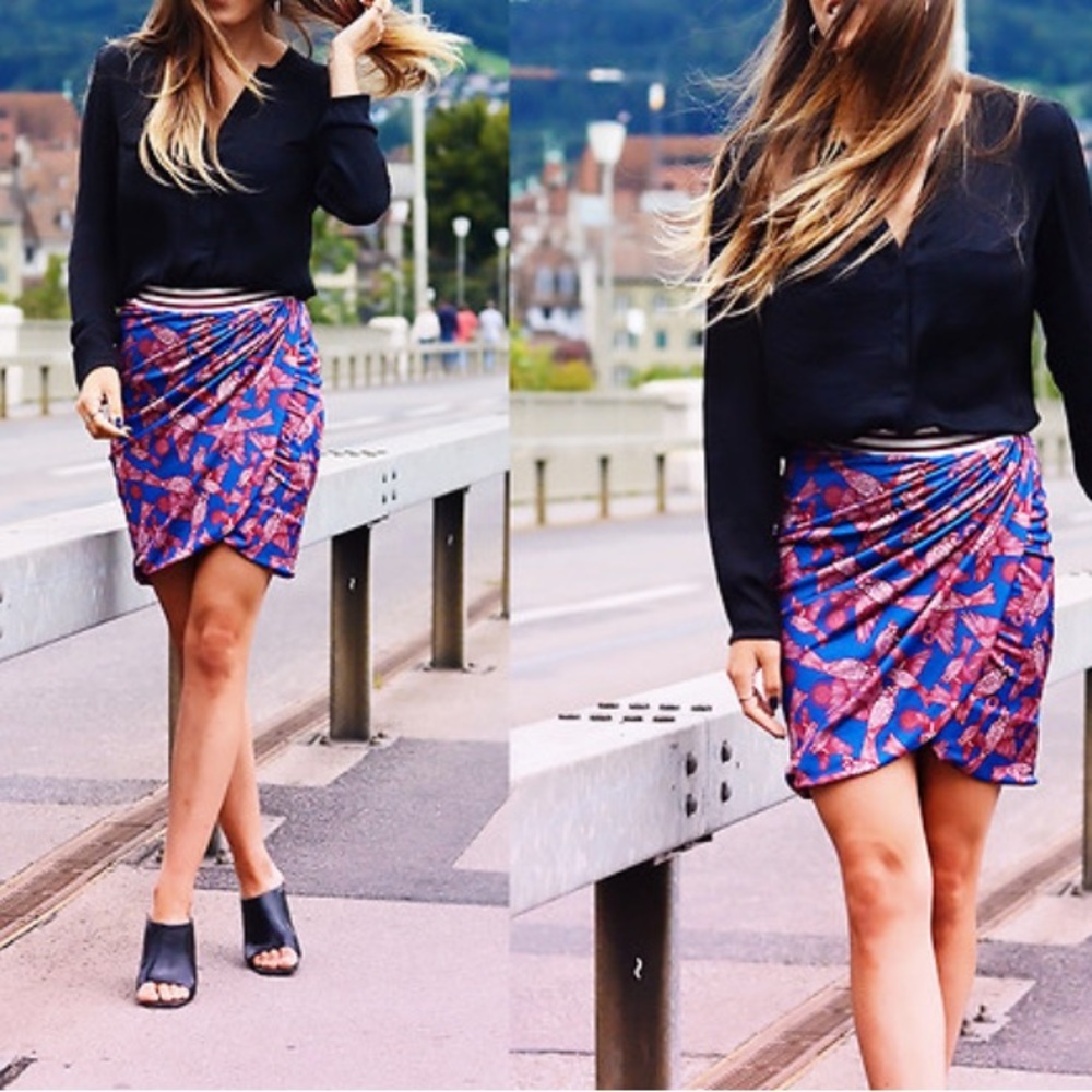 Zara Tulip Faux Wrap Mini Skirt